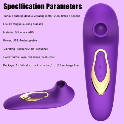 Clitoral suction vibrator with powerful suction cup  4.8/5